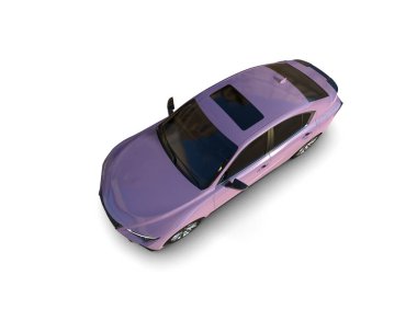 Modern araba beyaz arka planda izole edilmiş. 3d resimleme