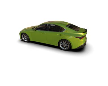 Modern araba beyaz arka planda izole edilmiş. 3d resimleme