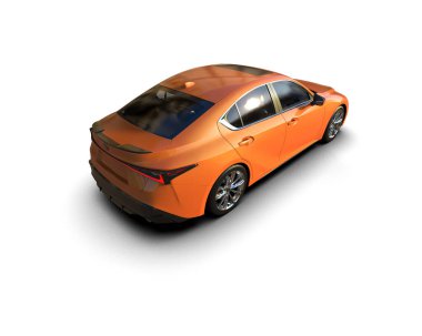 Modern araba beyaz arka planda izole edilmiş. 3d resimleme