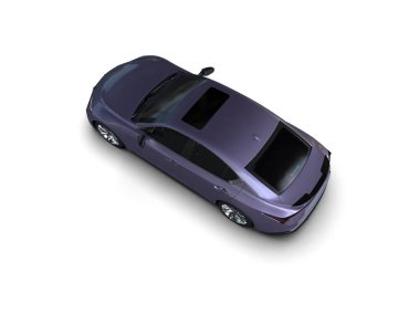 Modern araba beyaz arka planda izole edilmiş. 3d resimleme