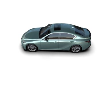 Modern araba beyaz arka planda izole edilmiş. 3d resimleme