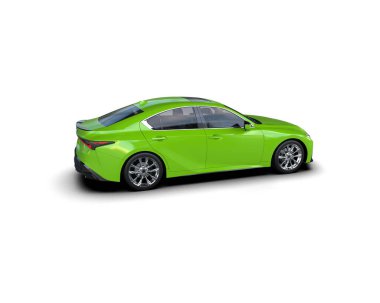 Modern araba beyaz arka planda izole edilmiş. 3d resimleme