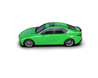 Modern araba beyaz arka planda izole edilmiş. 3d resimleme