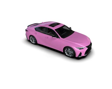 Modern araba beyaz arka planda izole edilmiş. 3d resimleme