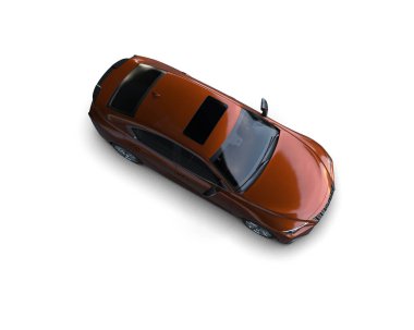 Modern araba beyaz arka planda izole edilmiş. 3d resimleme
