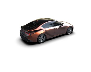 Modern araba beyaz arka planda izole edilmiş. 3d resimleme