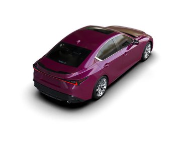 Modern araba beyaz arka planda izole edilmiş. 3d resimleme