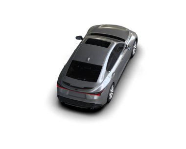 Modern araba beyaz arka planda izole edilmiş. 3d resimleme