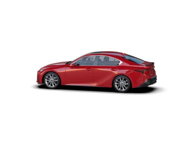 Modern araba beyaz arka planda izole edilmiş. 3d resimleme