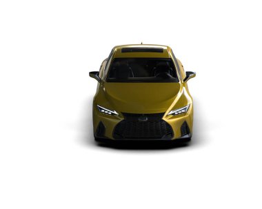 Modern araba beyaz arka planda izole edilmiş. 3d resimleme