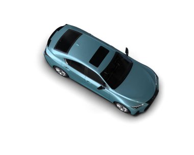 Modern araba beyaz arka planda izole edilmiş. 3d resimleme