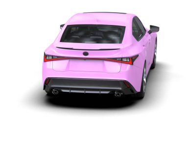 Modern araba beyaz arka planda izole edilmiş. 3d resimleme