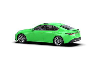 Modern araba beyaz arka planda izole edilmiş. 3d resimleme