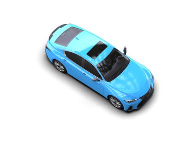 Modern araba beyaz arka planda izole edilmiş. 3d resimleme