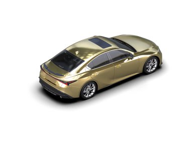 Modern araba beyaz arka planda izole edilmiş. 3d resimleme
