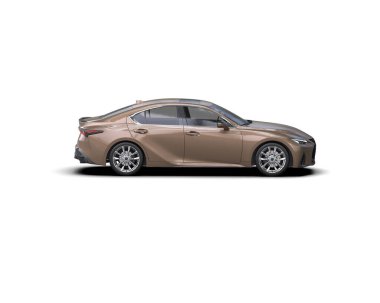 Modern araba beyaz arka planda izole edilmiş. 3d resimleme