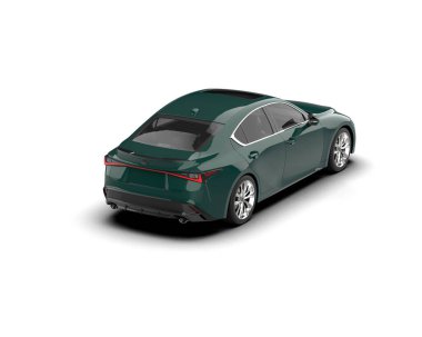 Modern araba beyaz arka planda izole edilmiş. 3d resimleme