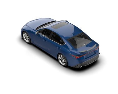 Modern araba beyaz arka planda izole edilmiş. 3d resimleme