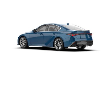 Modern araba beyaz arka planda izole edilmiş. 3d resimleme