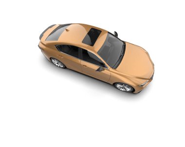 Modern araba beyaz arka planda izole edilmiş. 3d resimleme