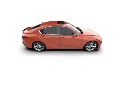 Modern araba beyaz arka planda izole edilmiş. 3d resimleme