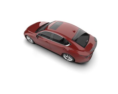 Modern araba beyaz arka planda izole edilmiş. 3d resimleme