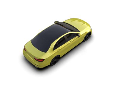 Modern araba beyaz arka planda izole edilmiş. 3d resimleme