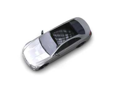Modern car isolated on white background. 3d rendering - illustration