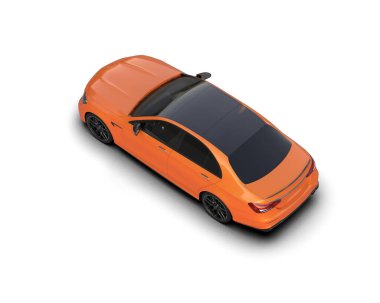 Üç boyutlu illüstrasyon. Modern araba beyaz arkaplanda izole edildi. 