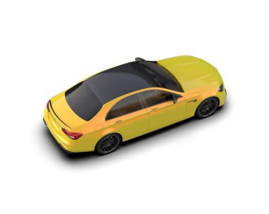 Üç boyutlu illüstrasyon. Modern araba beyaz arkaplanda izole edildi. 