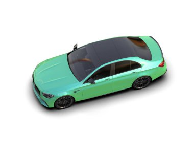 Üç boyutlu illüstrasyon. Modern araba beyaz arkaplanda izole edildi. 