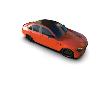 Üç boyutlu illüstrasyon. Modern araba beyaz arkaplanda izole edildi. 