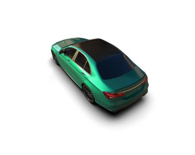 Üç boyutlu illüstrasyon. Modern araba beyaz arkaplanda izole edildi. 