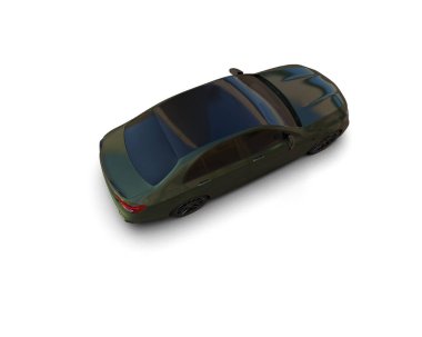 Üç boyutlu illüstrasyon. Modern araba beyaz arkaplanda izole edildi. 