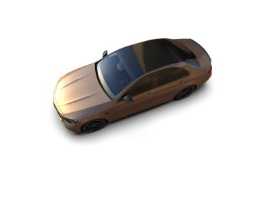 Üç boyutlu illüstrasyon. Modern araba beyaz arkaplanda izole edildi. 