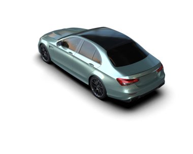 Üç boyutlu illüstrasyon. Modern araba beyaz arkaplanda izole edildi. 