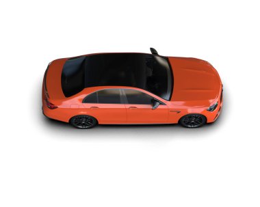 Üç boyutlu illüstrasyon. Modern araba beyaz arkaplanda izole edildi. 