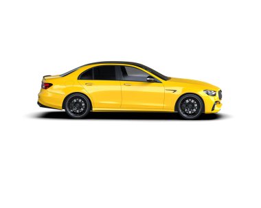 Üç boyutlu illüstrasyon. Modern araba beyaz arkaplanda izole edildi. 