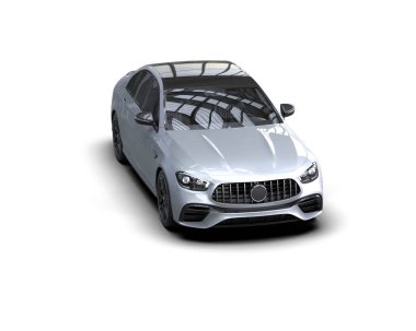 Üç boyutlu illüstrasyon. Modern araba beyaz arkaplanda izole edildi. 