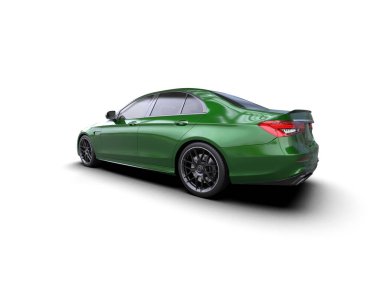 Üç boyutlu illüstrasyon. Modern araba beyaz arkaplanda izole edildi. 