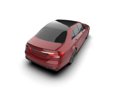 Üç boyutlu illüstrasyon. Modern araba beyaz arkaplanda izole edildi. 