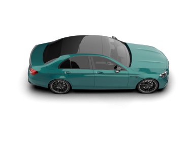 Üç boyutlu illüstrasyon. Modern araba beyaz arkaplanda izole edildi. 