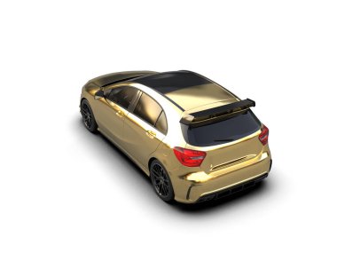 Üç boyutlu illüstrasyon. Modern araba beyaz arkaplanda izole edildi. 