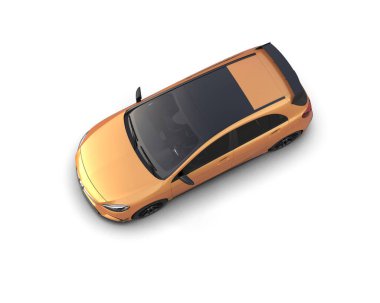 Üç boyutlu illüstrasyon. Modern araba beyaz arkaplanda izole edildi. 