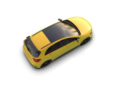 Üç boyutlu illüstrasyon. Modern araba beyaz arkaplanda izole edildi. 