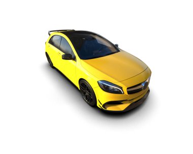 Üç boyutlu illüstrasyon. Modern araba beyaz arkaplanda izole edildi. 