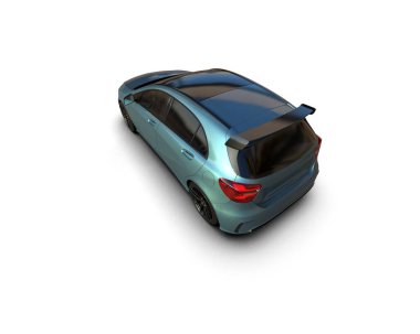 Üç boyutlu illüstrasyon. Modern araba beyaz arkaplanda izole edildi. 