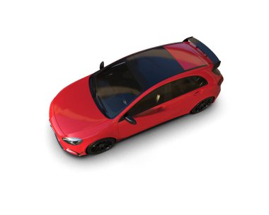 Üç boyutlu illüstrasyon. Modern araba beyaz arkaplanda izole edildi. 