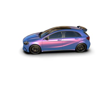 Üç boyutlu illüstrasyon. Modern araba beyaz arkaplanda izole edildi. 