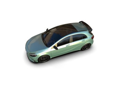 Üç boyutlu illüstrasyon. Modern araba beyaz arkaplanda izole edildi. 